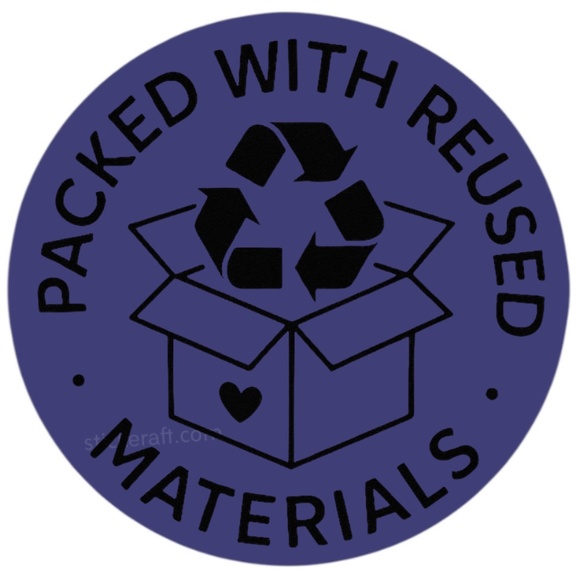 Packed With Reused Materials Stickers – 2" for Eco-Friendly Shipping – 100 PCS - Picture 3 of 15